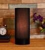 Castle Black Fabric Shade Table Lamp With Wood Base
