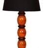 Frosted Black Fabric Shade Night Lamp With Wood Base
