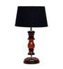 Genoa Black Fabric Shade Night Lamp With Wood Base