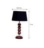 Bolanzo Black Fabric Shade Night Lamp With Wood Base
