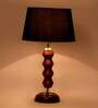 Bolanzo Black Fabric Shade Night Lamp With Wood Base