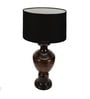 Naeva Black Fabric Shade Night Lamp With Wood Base