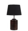 Sanna Black Fabric Shade Night Lamp With Wood Base