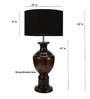 Naeva Black Fabric Shade Night Lamp With Wood Base