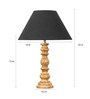 Mace Black Cottan Fabric Shade Night Lamp With Wood Base