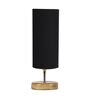 Lucca Black Cottan Fabric Shade Table Lamp With Wood Base