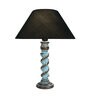 Black Shade Table Lamp With Wooden Base