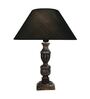Black Shade Table Lamp With Wooden Base