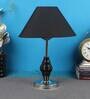 Healy Black Fabric Shade Night Lamp With Stainless Steel Base