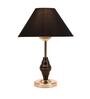 Healy Black Fabric Shade Night Lamp With Stainless Steel Base