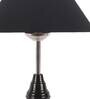 Healy Black Fabric Shade Night Lamp With Stainless Steel Base