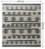 Black Shag Wool Hand Woven Carpet
