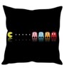 Black Silk 16 x 16 Inch Pac-man Cushion Cover