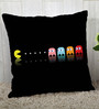 Black Silk 16 x 16 Inch Pac-man Cushion Cover