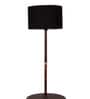 Black Silk Lenin Shade Shelf Floor Lamp with Walnut Base