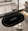 Black Slogan Rubber 24x16 Inches AntiSkid Bath Mat