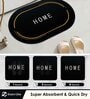 Black Slogan Rubber 24x16 Inches AntiSkid Bath Mat