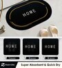 Black Slogan Rubber 24x16 Inches AntiSkid Bath Mats (Pack of 2)