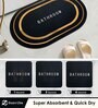 Black Slogan Rubber 24x16 Inches AntiSkid Bath Mats (Pack of 2)