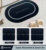 Black Slogan Rubber 24x16 Inches AntiSkid Bath Mats (Pack of 2)