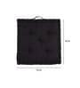 Black Solid Cotton 16x16 Inches Floor Cushion