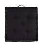 Black Solid Cotton 20x20 Inches Floor Cushion