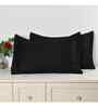 Black Solid 144 TC Cotton King Fitted Bedsheet Bedsheet 2 Pillow Shades Collection