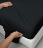 Black Solid 400 TC Cotton King Sized Bedsheet with 2 Pillow Covers