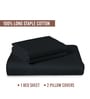 Black Solid 400 TC Cotton King Sized Bedsheet with 2 Pillow Covers