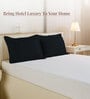 Black Solid 400 TC Cotton Standard Sized 2 Pillow Covers