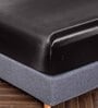 Black Solid 400 TC Satin Queen Fitted Bedsheet with 2 Satin Pillow covers