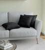 Black Solid Cotton 16 x 16 Inch Cushion Covers (Set of 3)