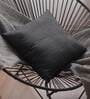 Black Solid Cotton 16 x 16 Inch Cushion Covers (Set of 3)