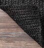 Black Solid Jute 3 ftx5 ft Hand Woven Carpet