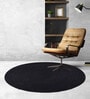 Black Solid Jute 4 ft x 3 ft Hand Woven Carpet