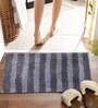 Black Striped MicroFibre 14x10 Inches Antiskid Bath Mats