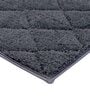 Black Solid MicroFibre 15x10 Inches Antiskid Bath Mats