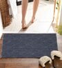 Black Solid MicroFibre 15x10 Inches Antiskid Bath Mats