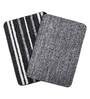 Black Geometric Microfibre 20x14 Inches AntiSkid Bath Mats (Set of 2)