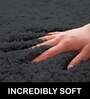 Black Solid Microfibre 30x18 Inches AntiSkid Bath Mat