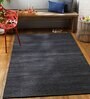 Black Solid Pet Yarn 8 ft x 10 ft Hand Woven Carpet