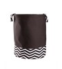 Black Striped Polyester Foldable 45 Litres Laundry Basket