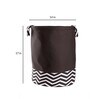 Black Striped Polyester Foldable 45 Litres Laundry Basket