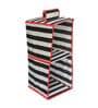 White & Black striped Polyester  Foldable Hanging Cloth Organiser With 2 Shelves