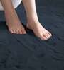 Black Solid Polyester 36x24 Inches AntiSkid Bath Mat