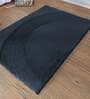 Black Solid Polyester 36x24 Inches AntiSkid Bath Mat