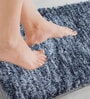 Blue Solid Polyester 36x24 Inches Super Soft Bath Mat