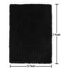 Black Solid Polyester 5 ft x 7 ft Machine made Carpet