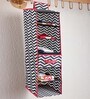 Cupboard Geometric Polyester  Foldable Hanging Cloth Organiser With 4 Shelves
