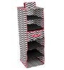 Cupboard Geometric Polyester  Foldable Hanging Cloth Organiser With 4 Shelves
